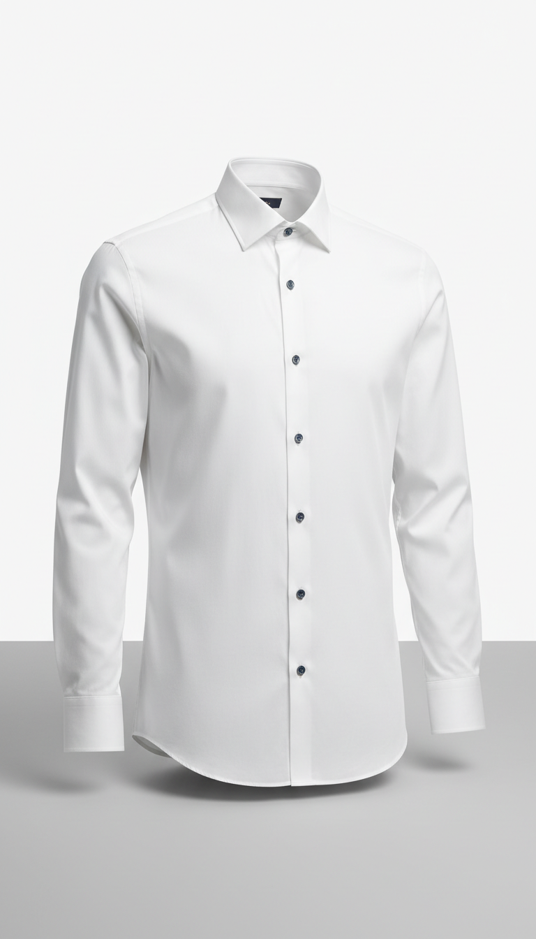 Crisp White Cotton Dress Shirt